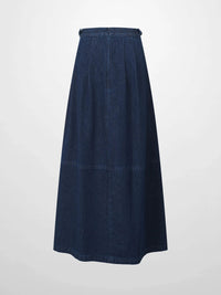 Side Buckle Blue Denim Skirt Adjustable Fit Casual Women