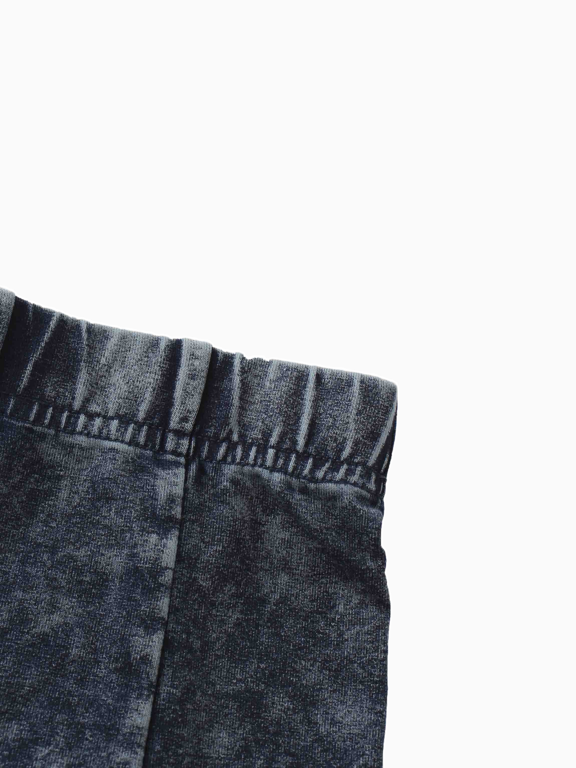 Paneled Flare Skirt 25" Blue Wash Casual Denim Summer Skirt-3