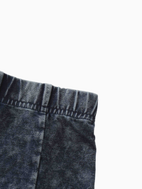 Paneled Flare Skirt 25" Blue Wash Casual Denim Summer Skirt-3