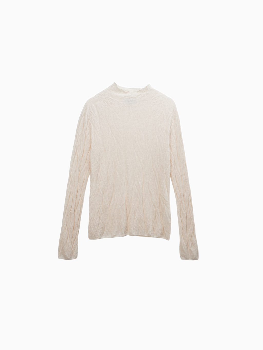 Blush Leaf Design Turtleneck Soft Stylish Casual Dressy Top-1