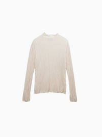 Blush Leaf Design Turtleneck Soft Stylish Casual Dressy Top-1