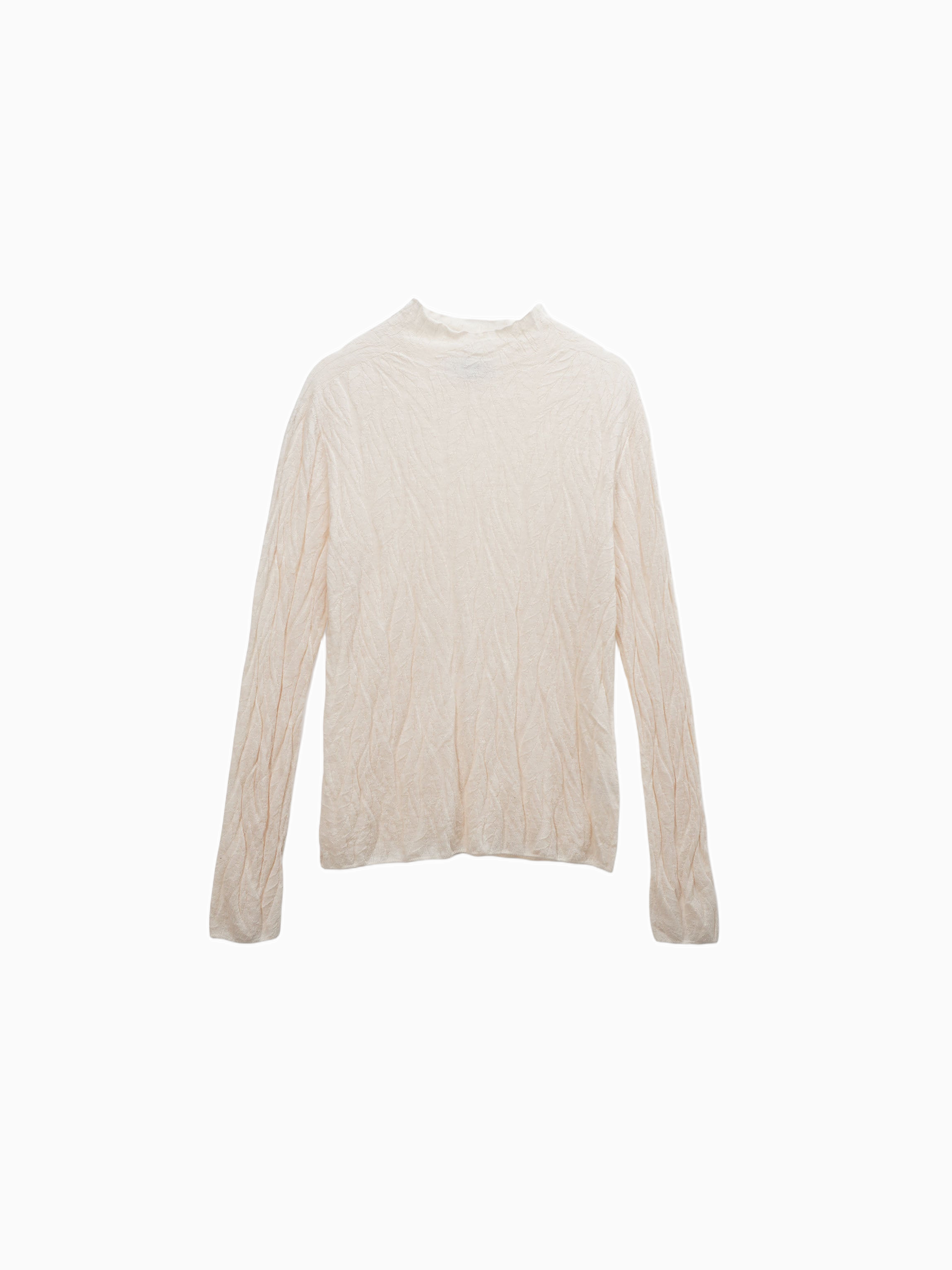 Blush Leaf Design Turtleneck Soft Stylish Casual Dressy Top-1