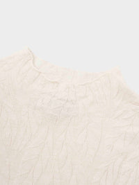 Blush Leaf Design Turtleneck Soft Stylish Casual Dressy Top-3