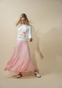 Trumpet Flare Skirt Summer Blush Lightweight Stylish Women's Skirt-4