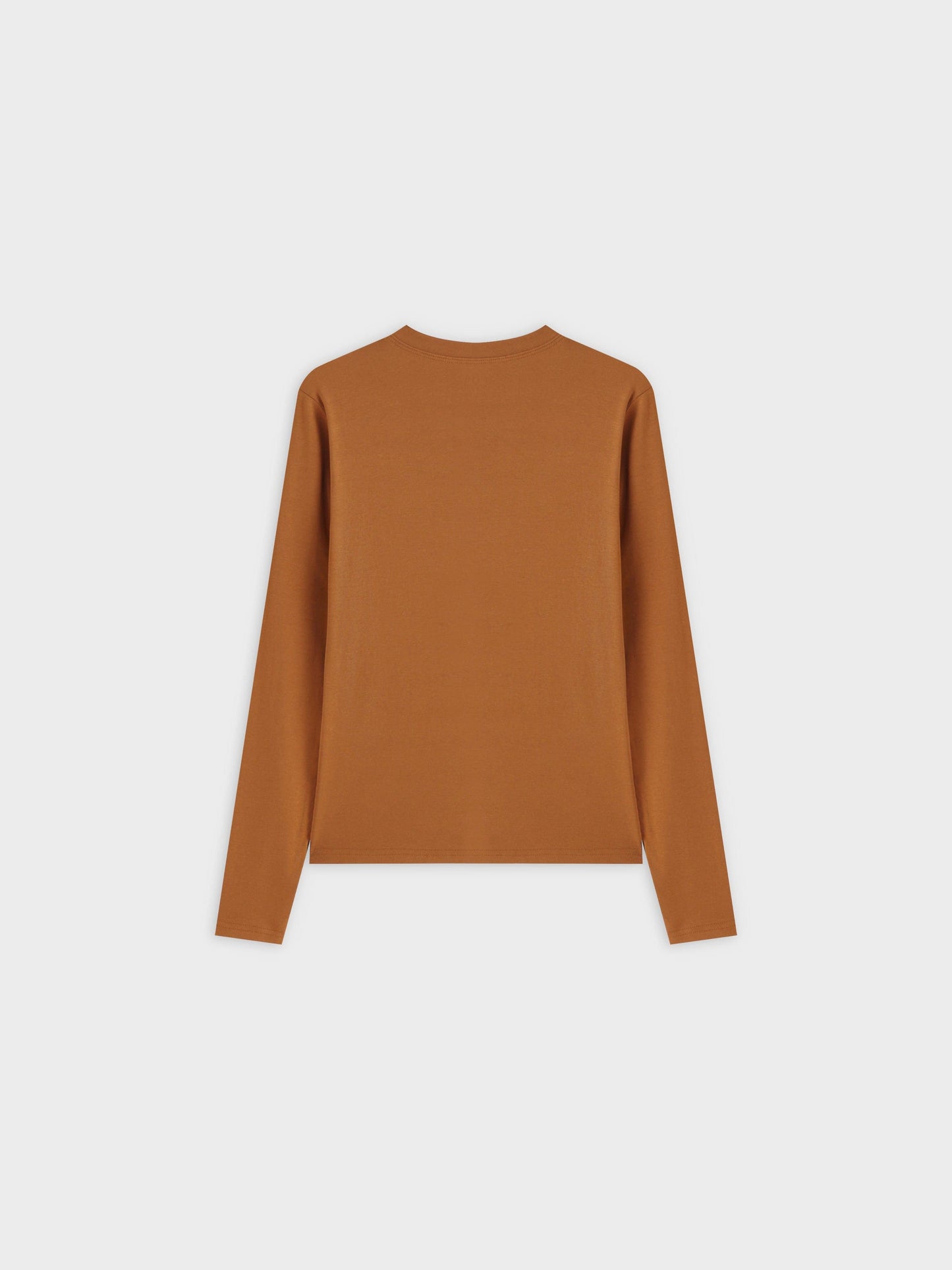 Classic Tee Long Sleeve Brown Soft Comfortable Casual Shirt-1