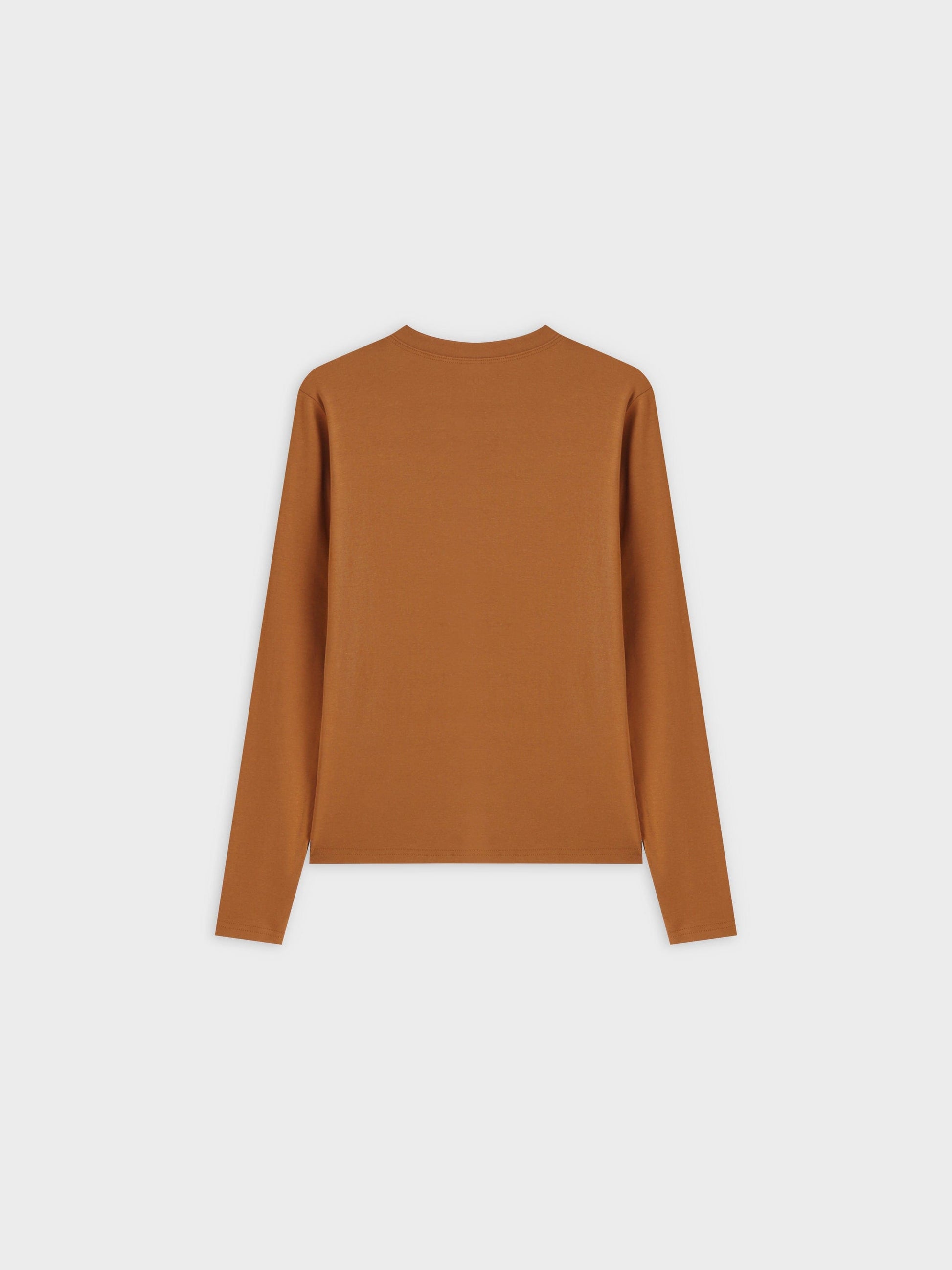 Classic Tee Long Sleeve Brown Soft Comfortable Casual Shirt-1