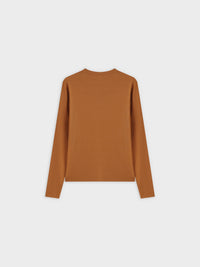 Classic Tee Long Sleeve Brown Soft Comfortable Casual Shirt-1