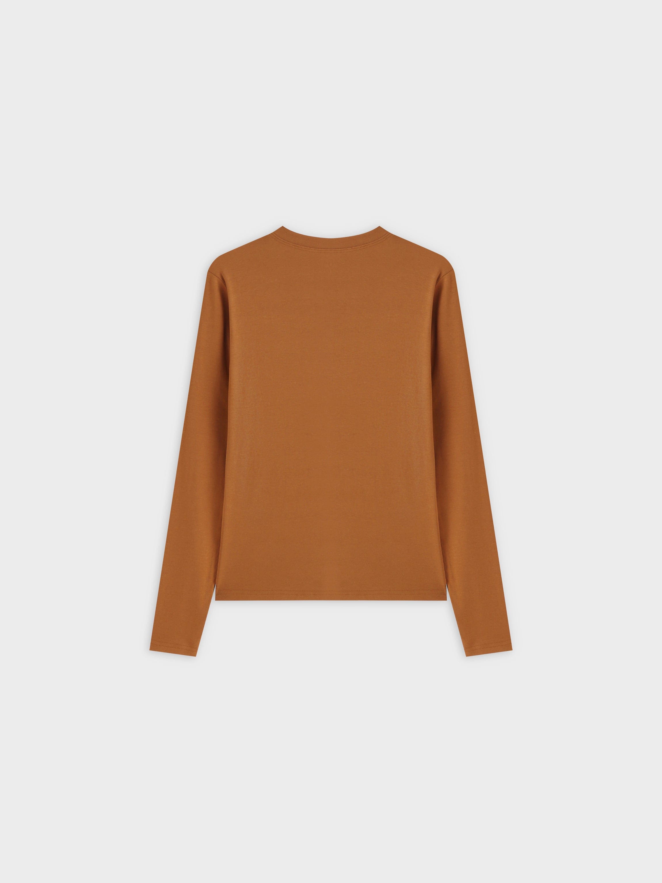Classic Tee Long Sleeve Brown Soft Comfortable Casual Shirt-1