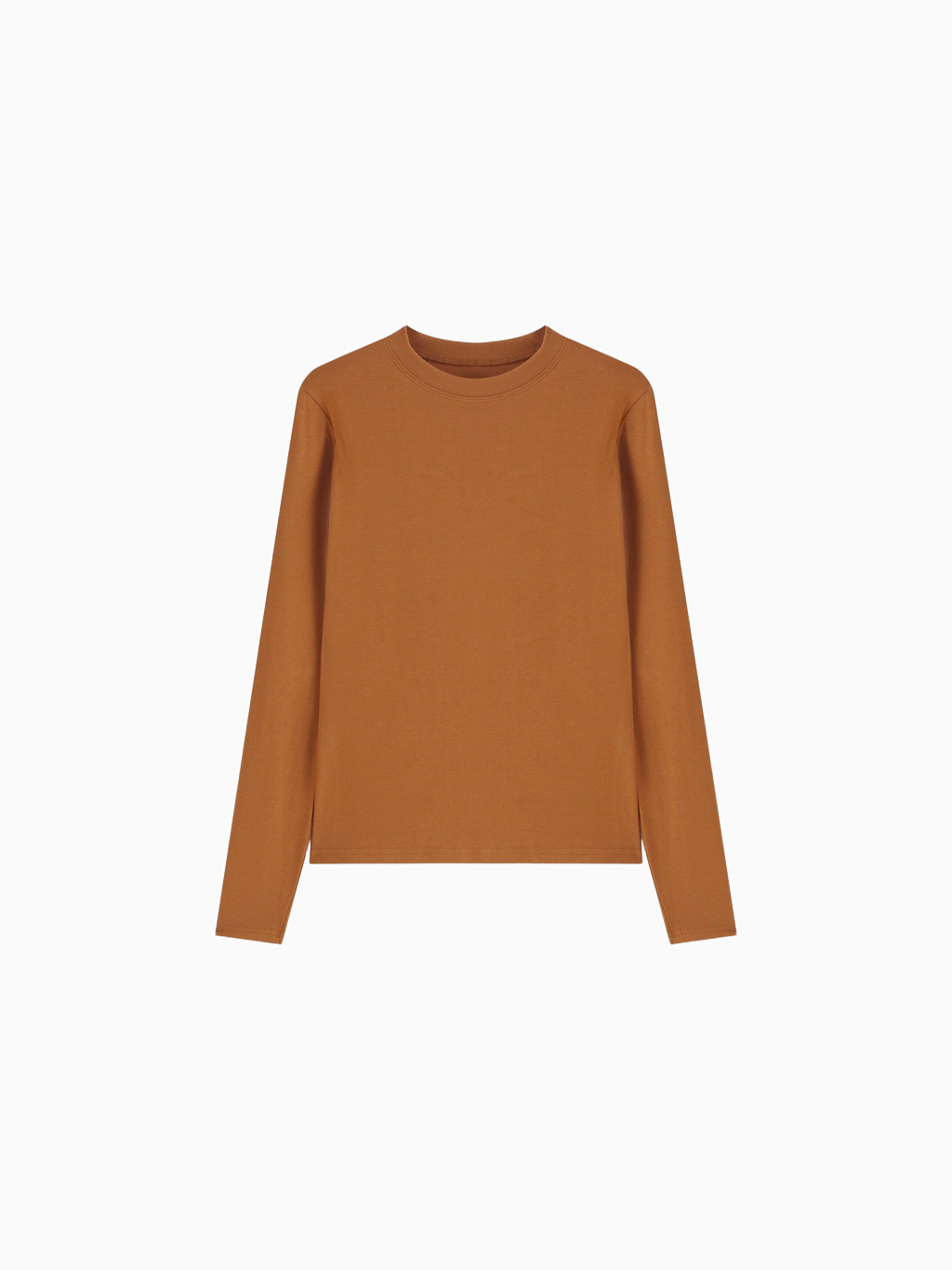 Classic Tee Long Sleeve Brown Soft Comfortable Casual Shirt-0