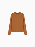 Classic Tee Long Sleeve Brown Soft Comfortable Casual Shirt-0