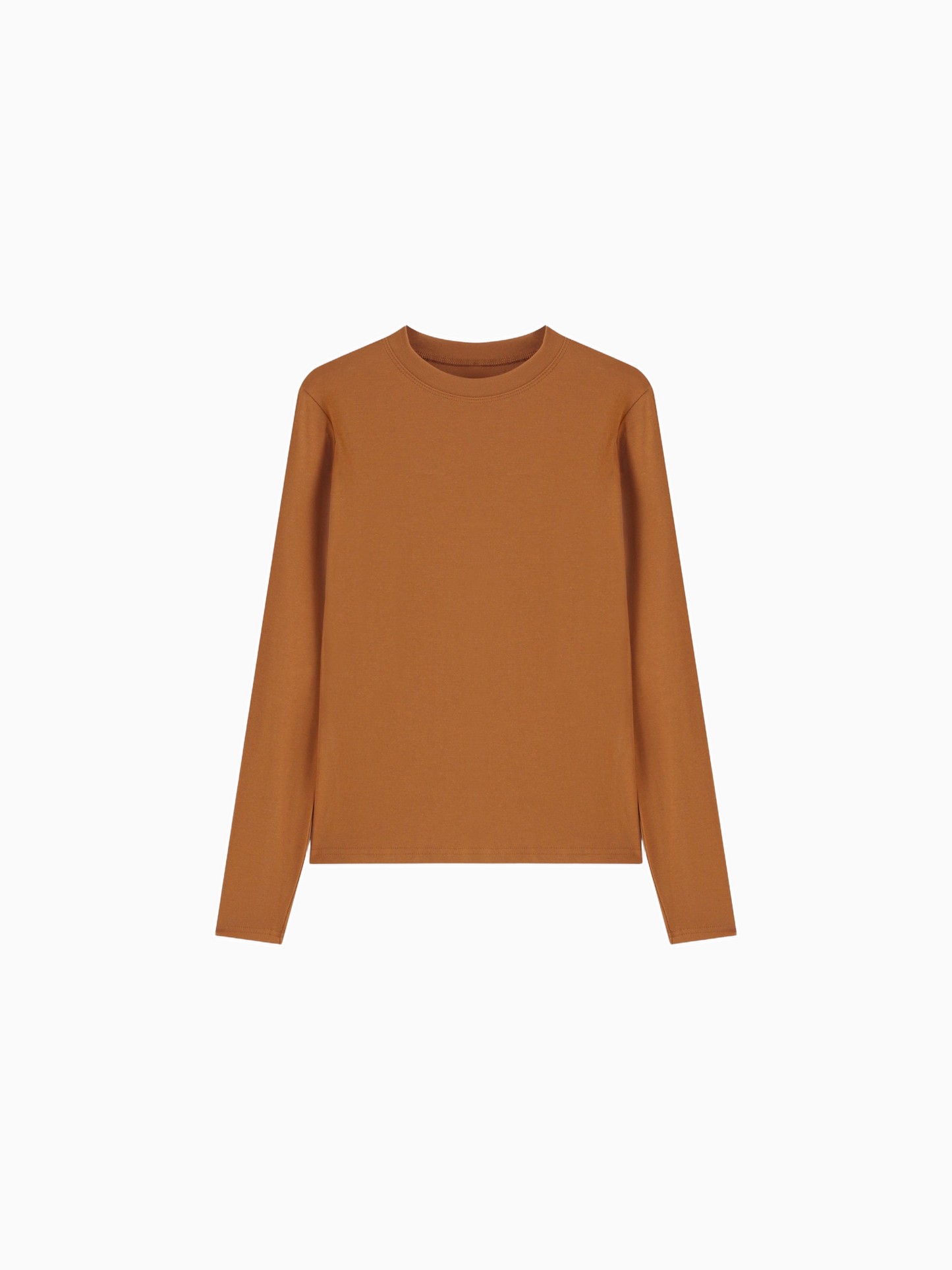 Classic Tee Long Sleeve Brown Soft Comfortable Casual Shirt-0