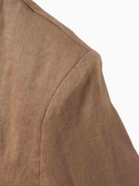Silky Back Printed Brown Cream Blazer Professional Dressy Top-4