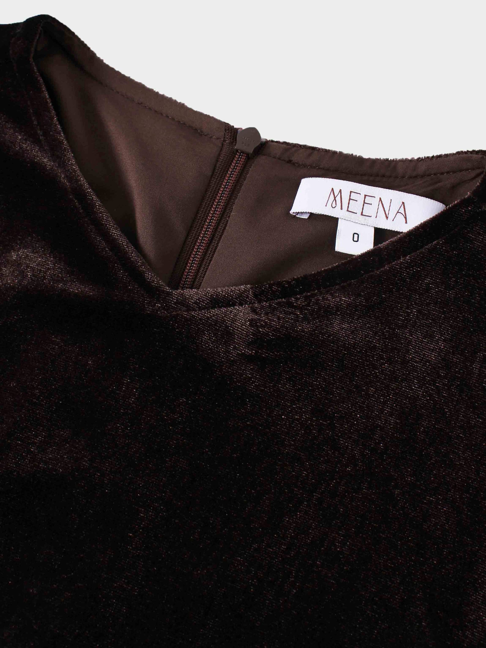 Velour Empire Waist Maxi Dress Brown Elegant Long Formal Wear-3