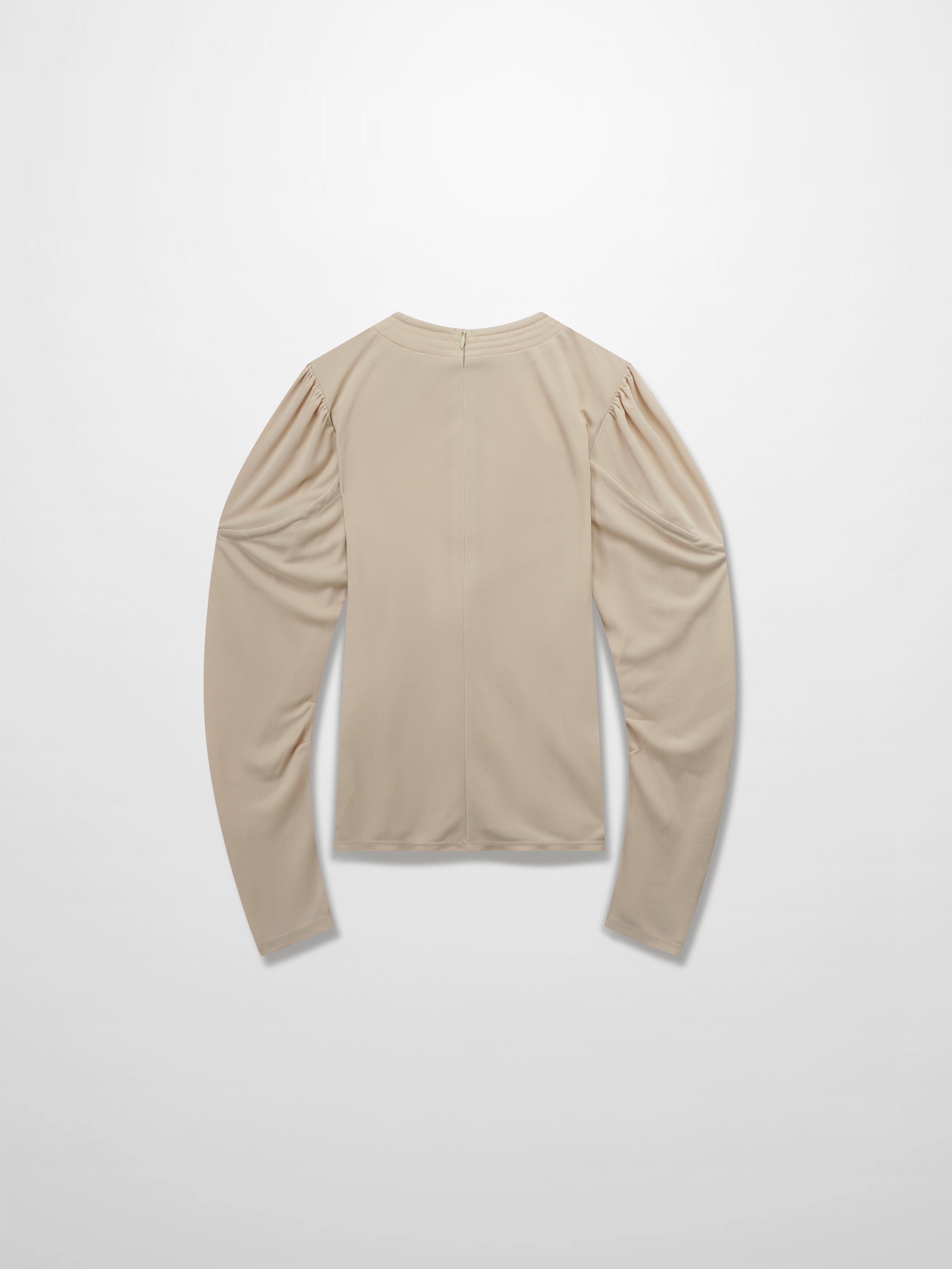Princess Stitched High V Neck Cream Top Dressy Basic FW25 Online-1