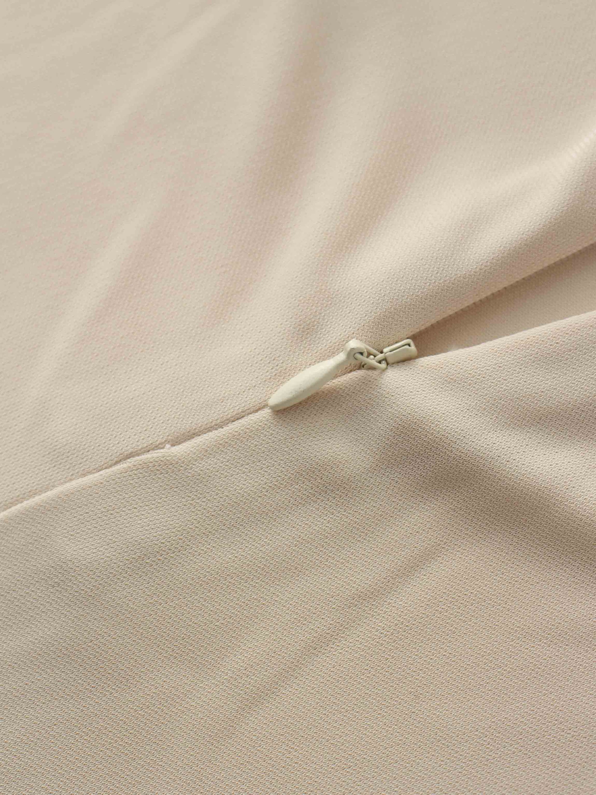 Princess Stitched High V Neck Cream Top Dressy Basic FW25 Online-2
