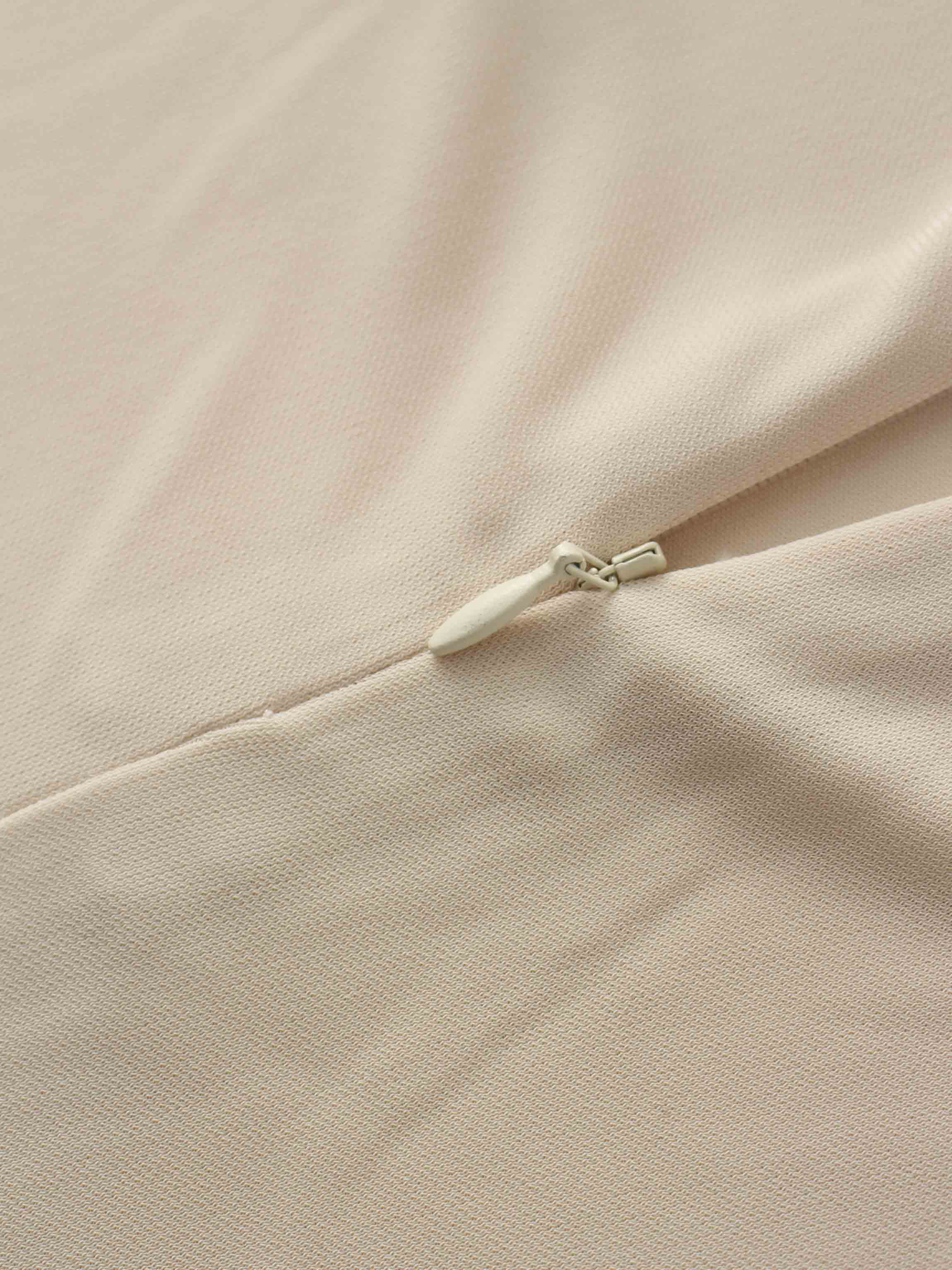 Princess Stitched High V Neck Cream Top Dressy Basic FW25 Online-2