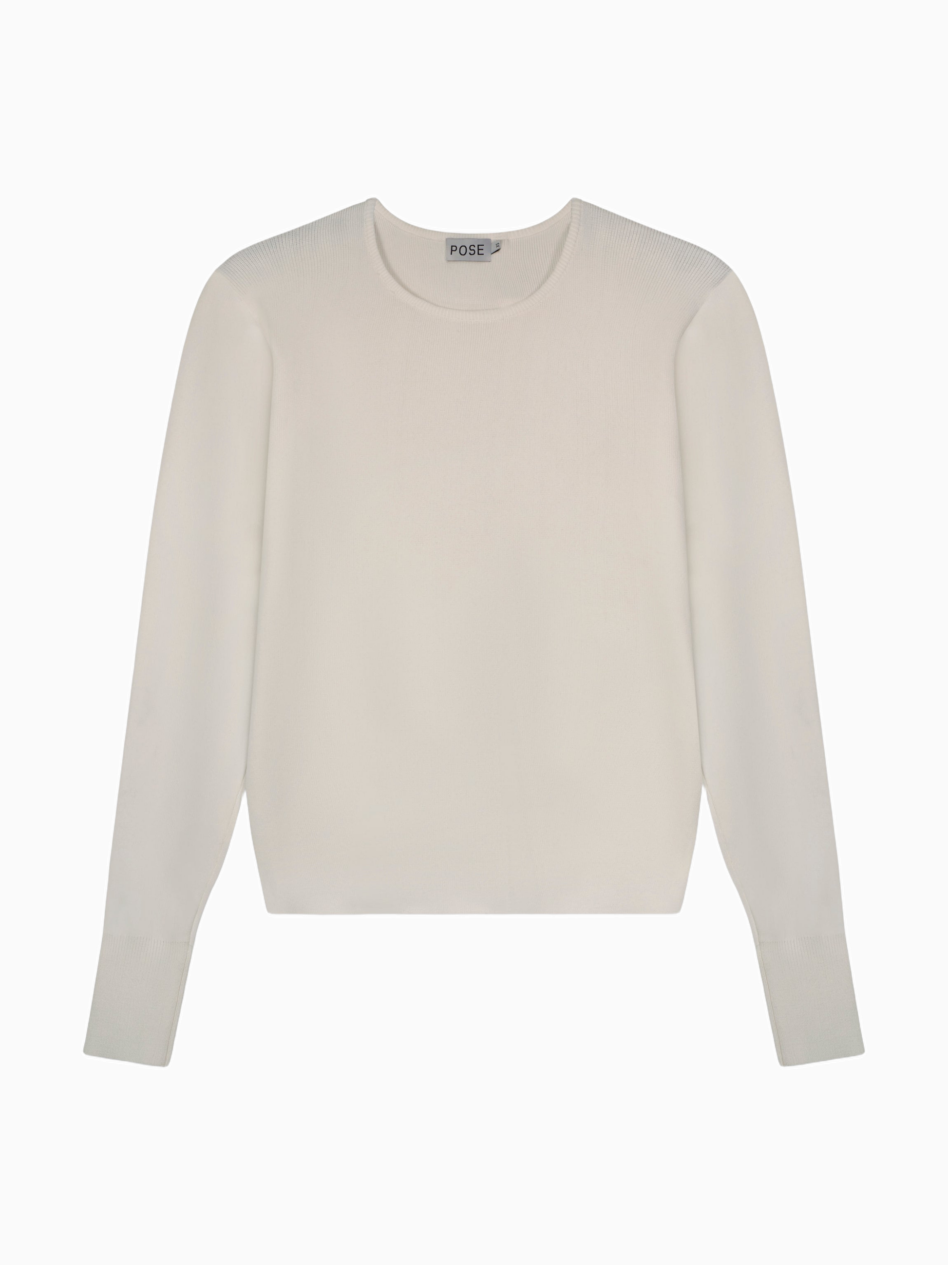 Silk Knit Sweater Cream Elegant Dressy Basic Top for Women-0
