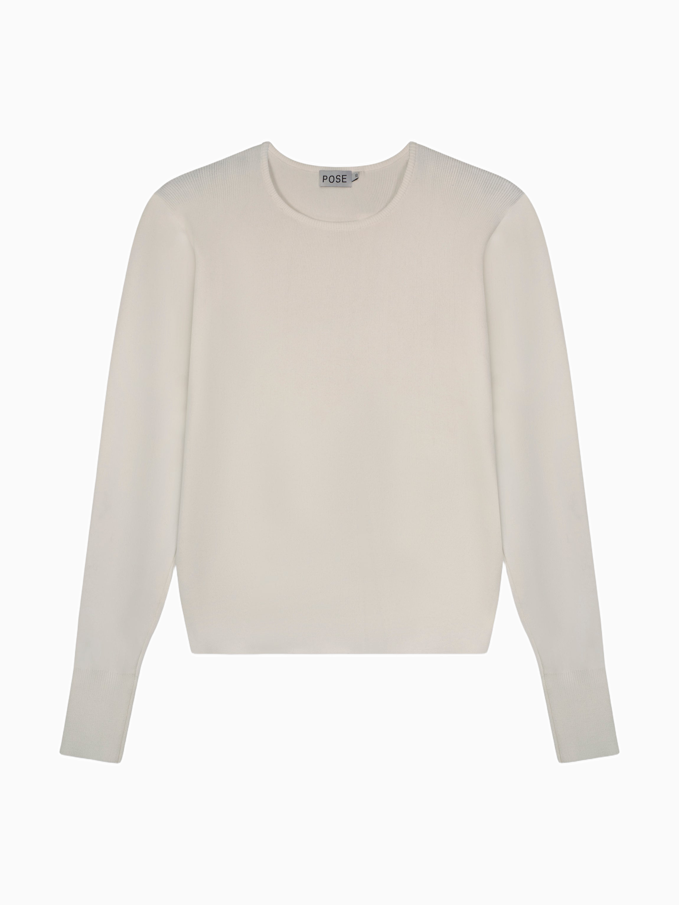 Silk Knit Sweater Cream Elegant Dressy Basic Top for Women-0