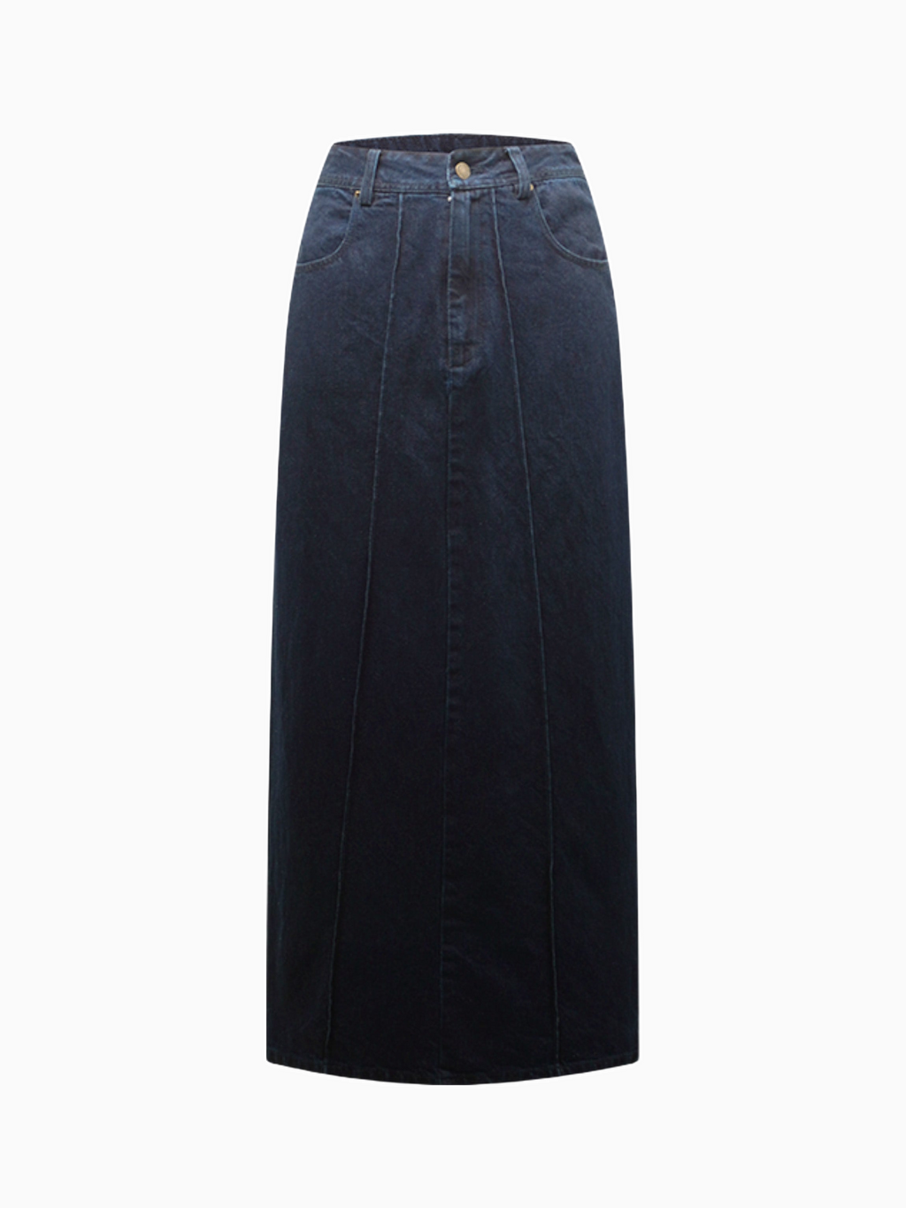 Dark Blue Denim Seamed Skirt Casual Basic FW25 New Arrival-1