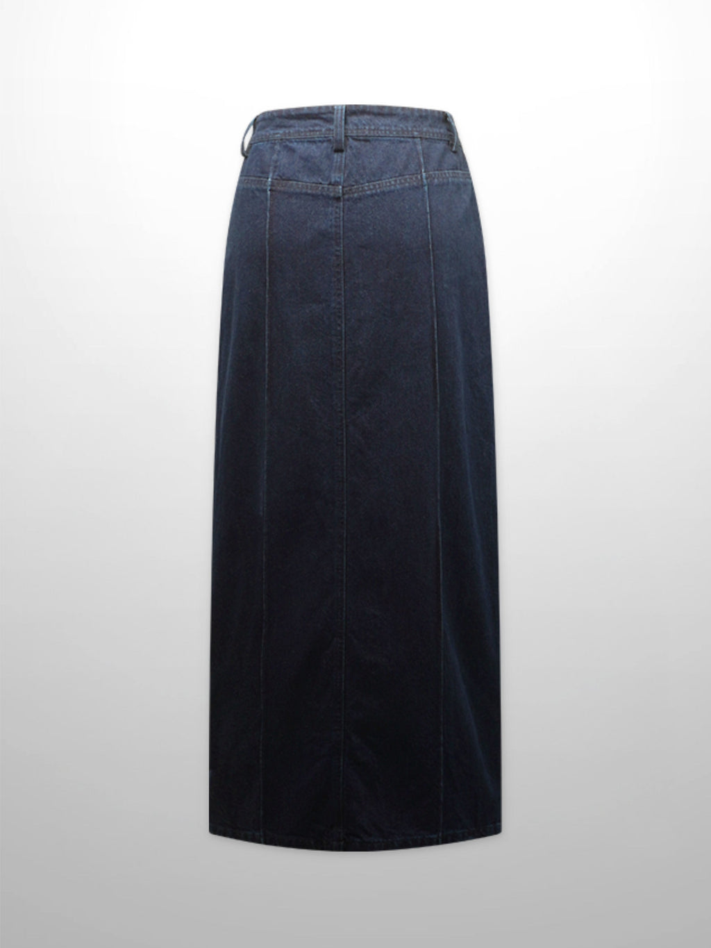 Dark Blue Denim Seamed Skirt Casual Basic FW25 New Arrival-2
