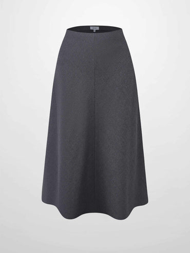 Basic A-Line Seamed Short Skirt Grey Casual Tailored Fit FW25 New Arrival-1
