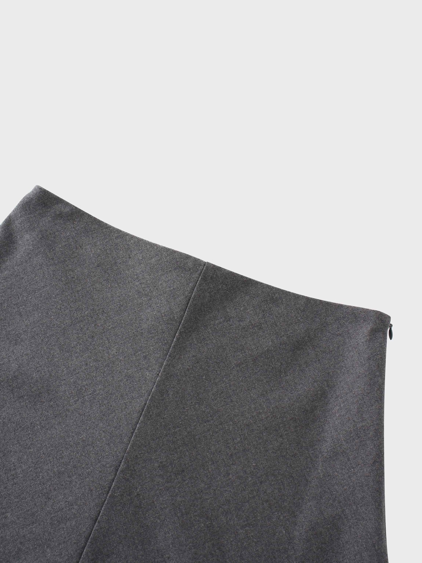Basic A-Line Seamed Short Skirt Grey Casual Tailored Fit FW25 New Arrival-3