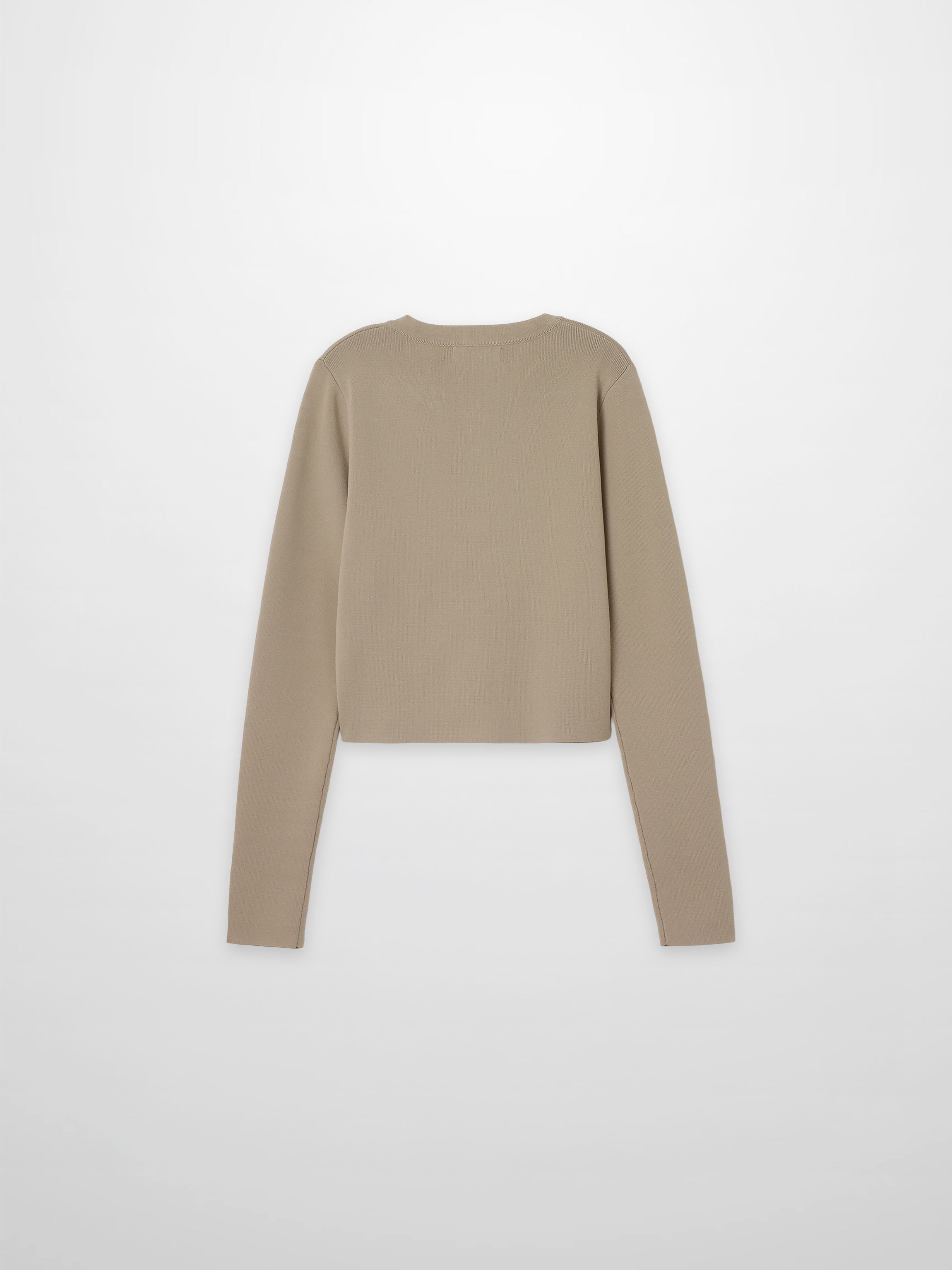 Gold Button Crop Cardigan Latte Cropped Knit Top Elegant Layering Piece-2