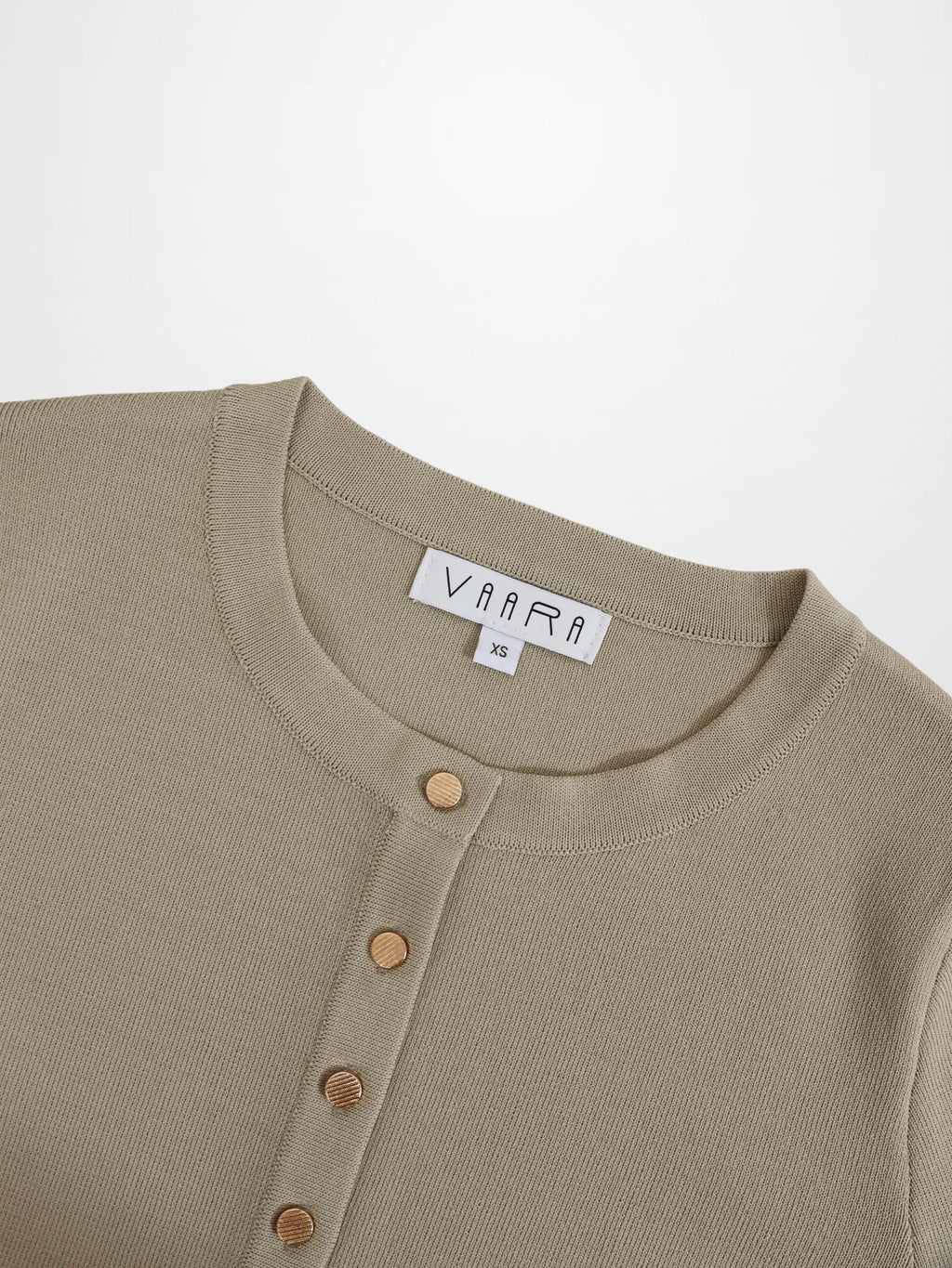 Gold Button Crop Cardigan Latte Cropped Knit Top Elegant Layering Piece-3