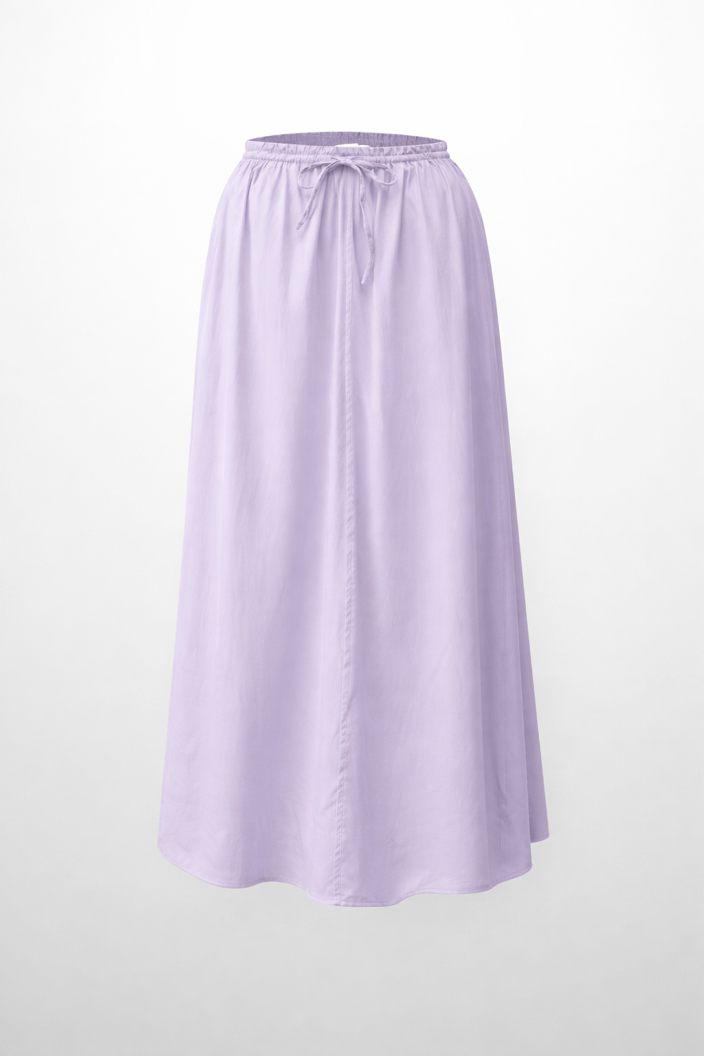 Lavender Drawstring Ruffle Skirt Adjustable Waist Casual Skirt-1
