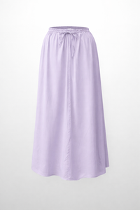 Lavender Drawstring Ruffle Skirt Adjustable Waist Casual Skirt-1