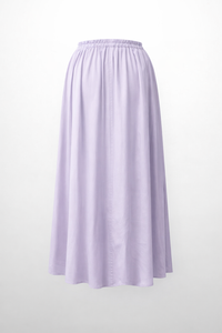 Lavender Drawstring Ruffle Skirt Adjustable Waist Casual Skirt-2