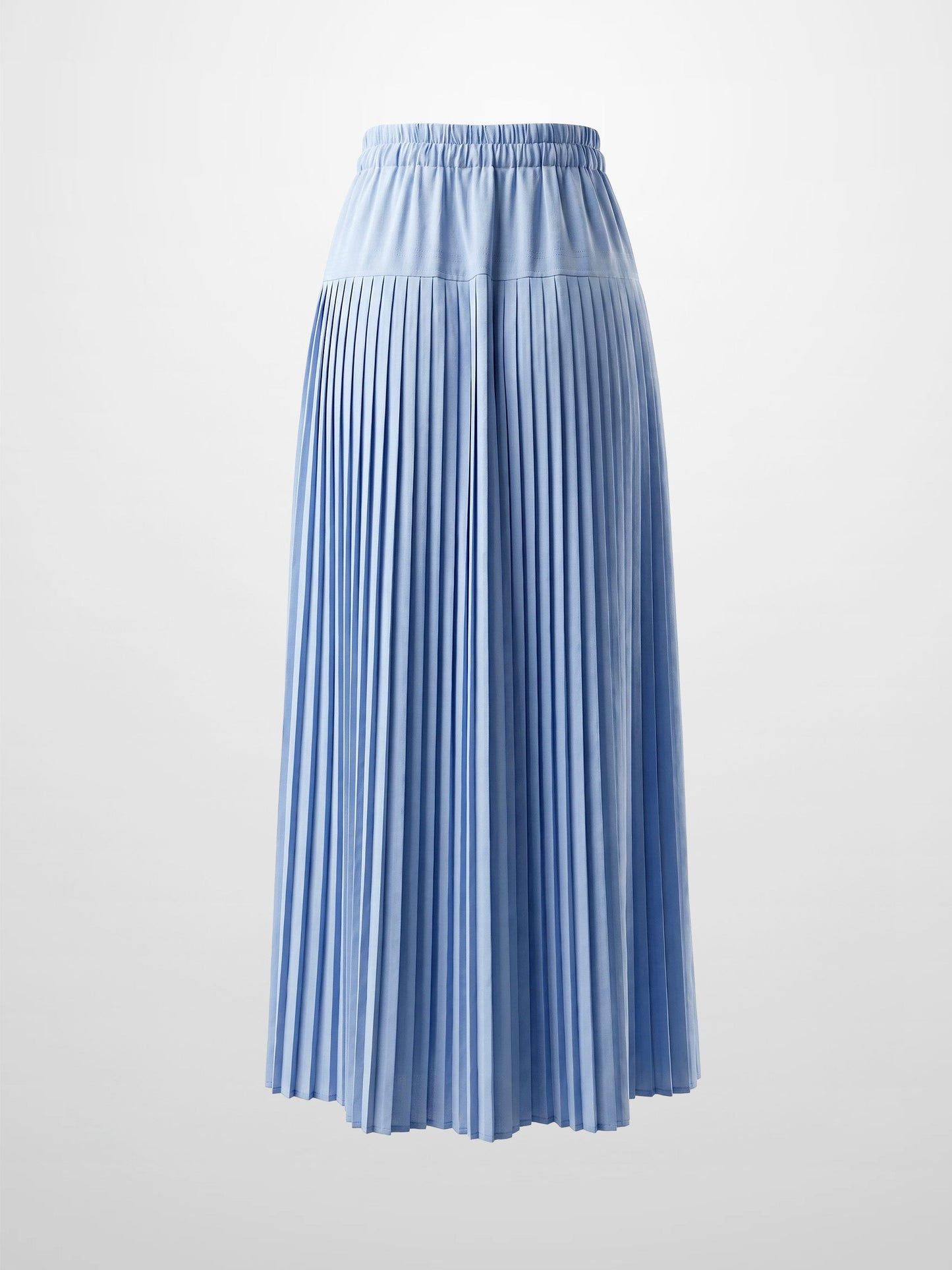 Light Blue Chiffon Drop Waist Pleated Skirt Casual Elegant Feminine-3