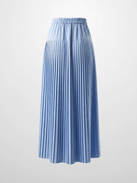 Light Blue Chiffon Drop Waist Pleated Skirt Casual Elegant Feminine-3