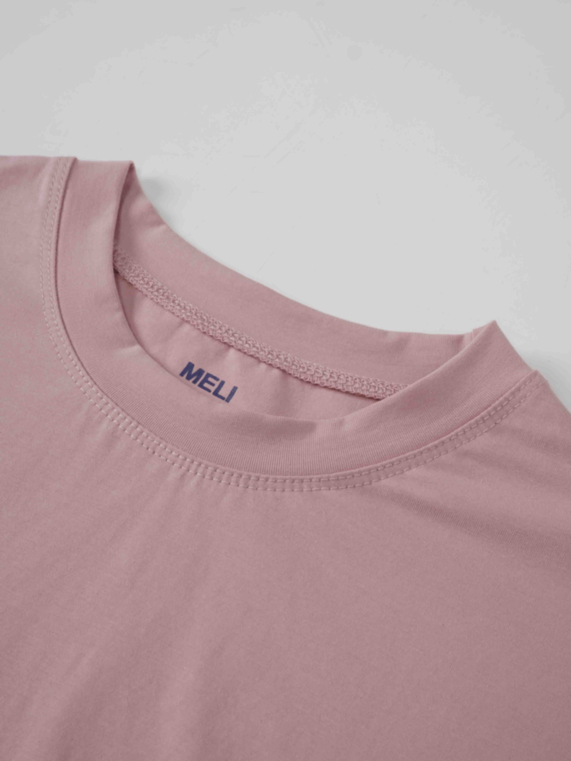 Cropped Boxy Tee Mauve Loose Fit Casual Summer Top Online New Arrival-4