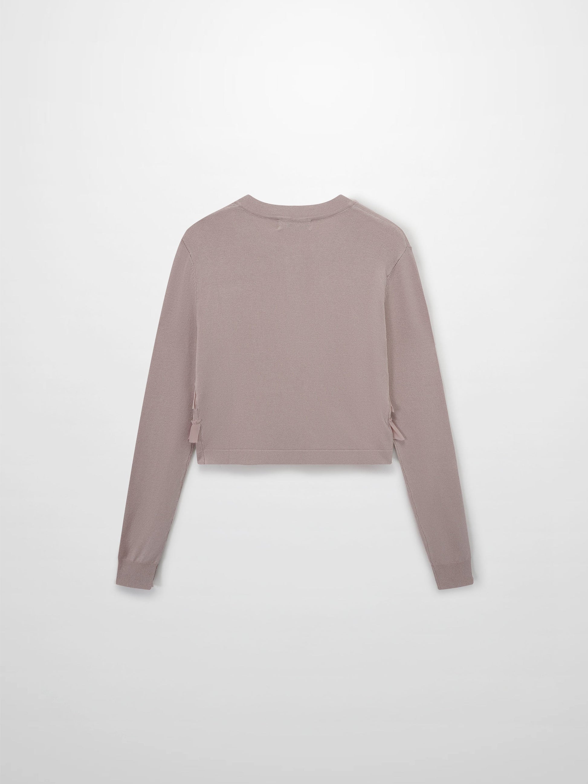 Ruffle Design Cardigan Mauve Elegant Layering Top for Women-4