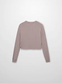 Ruffle Design Cardigan Mauve Elegant Layering Top for Women-4