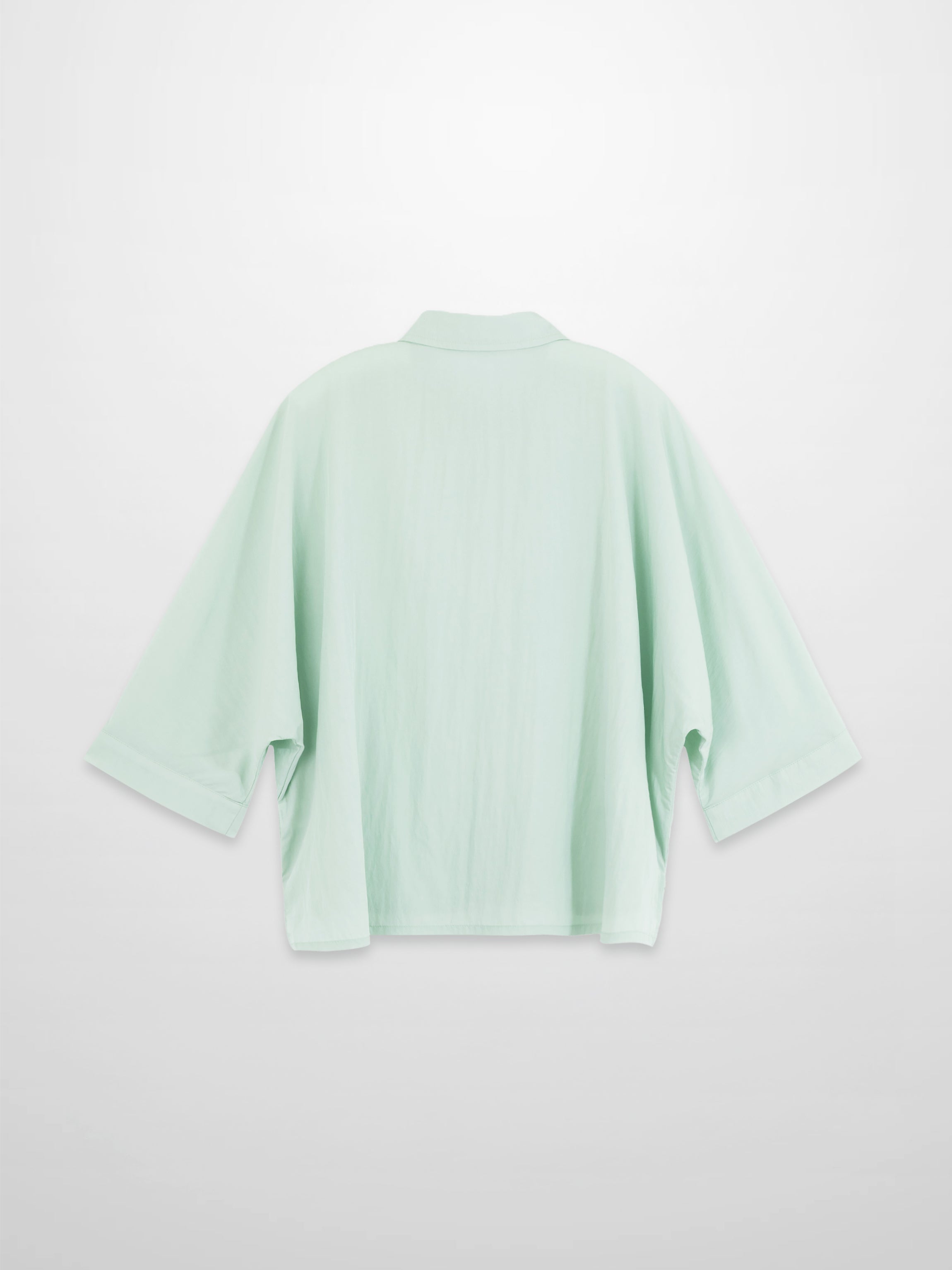 Boxy Dolman Sleeve Crinkle Blouse Mint Green Lightweight Casual Top-4