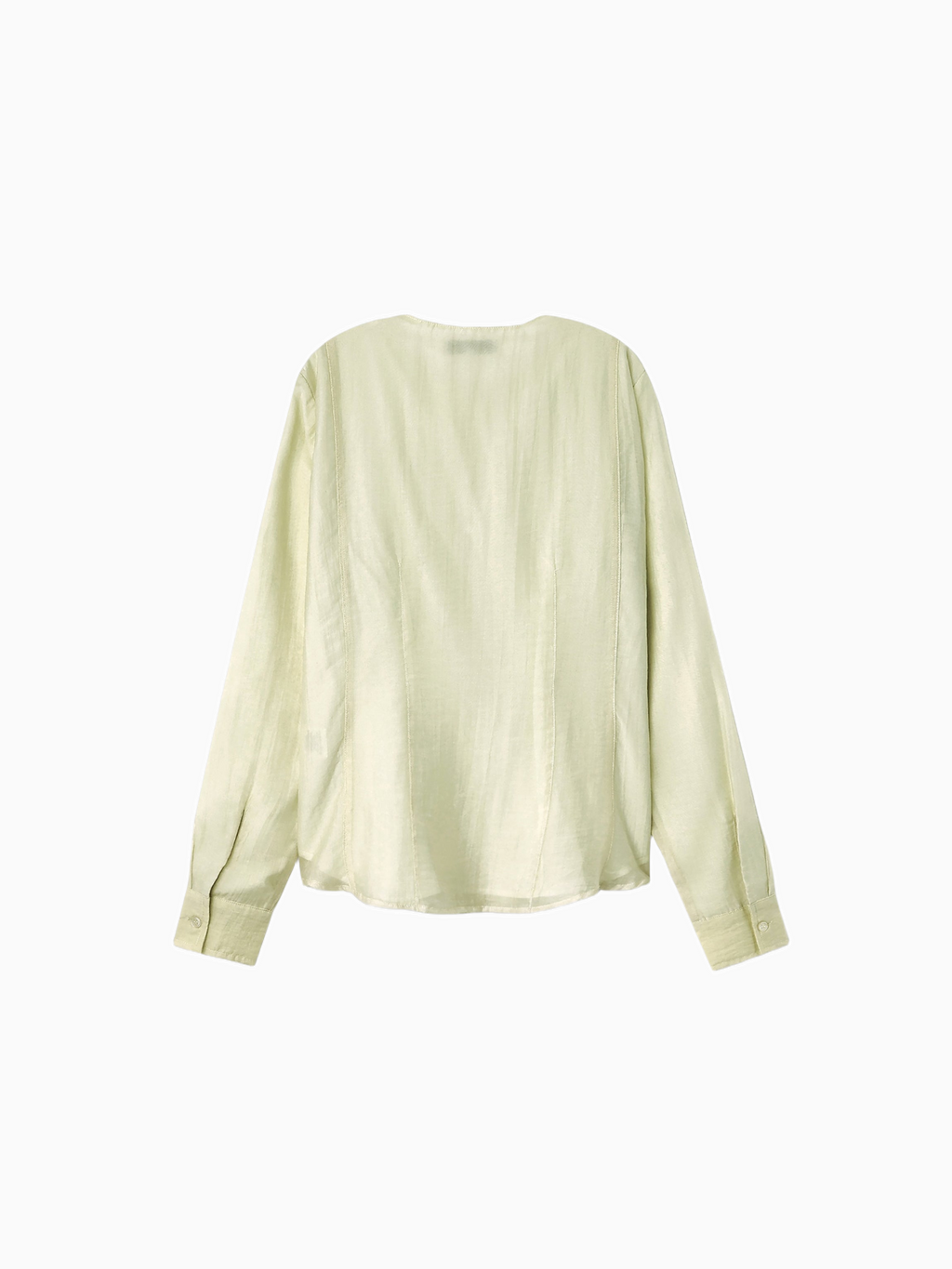 High V Neck Blouse Mint Stylish Breathable Top for Work and Weekend-2