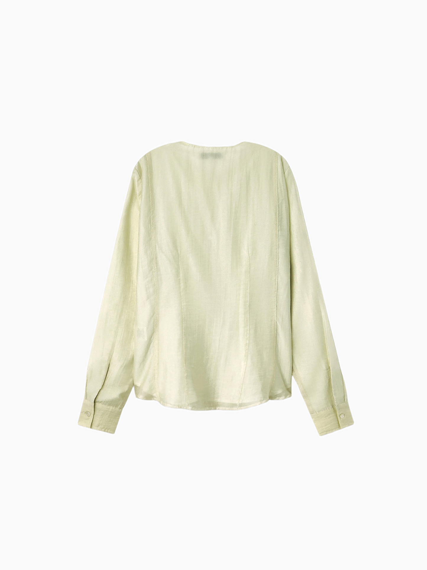 High V Neck Blouse Mint Stylish Breathable Top for Work and Weekend-2
