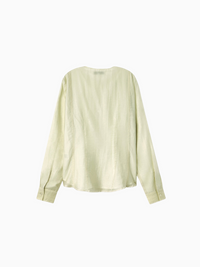 High V Neck Blouse Mint Stylish Breathable Top for Work and Weekend-2