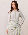 High V Neck Blouse Mint Stylish Breathable Top for Work and Weekend-0