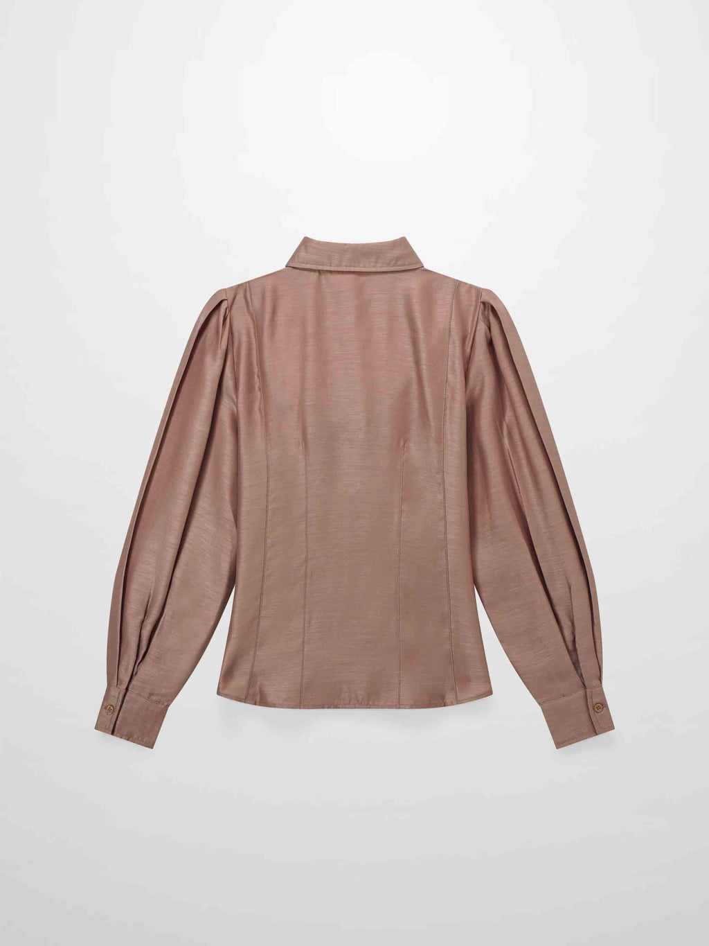 Textured Puff Sleeve Blouse Mushroom Elegant Volume Sleeve Top-2