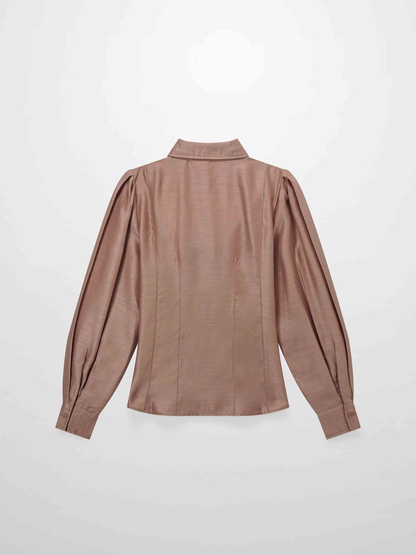 Textured Puff Sleeve Blouse Mushroom Elegant Volume Sleeve Top-2