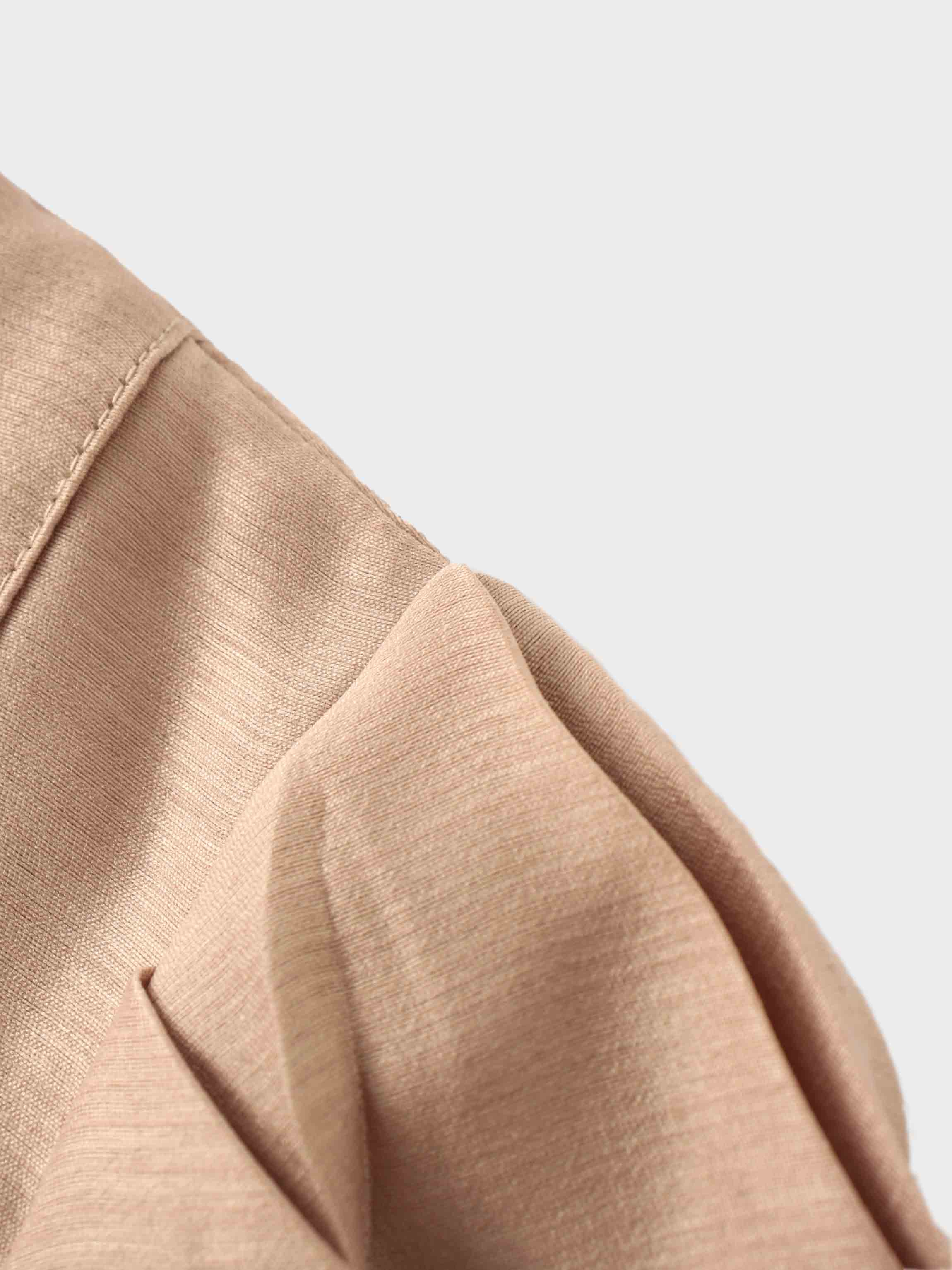 Textured Puff Sleeve Blouse Mushroom Elegant Volume Sleeve Top-4