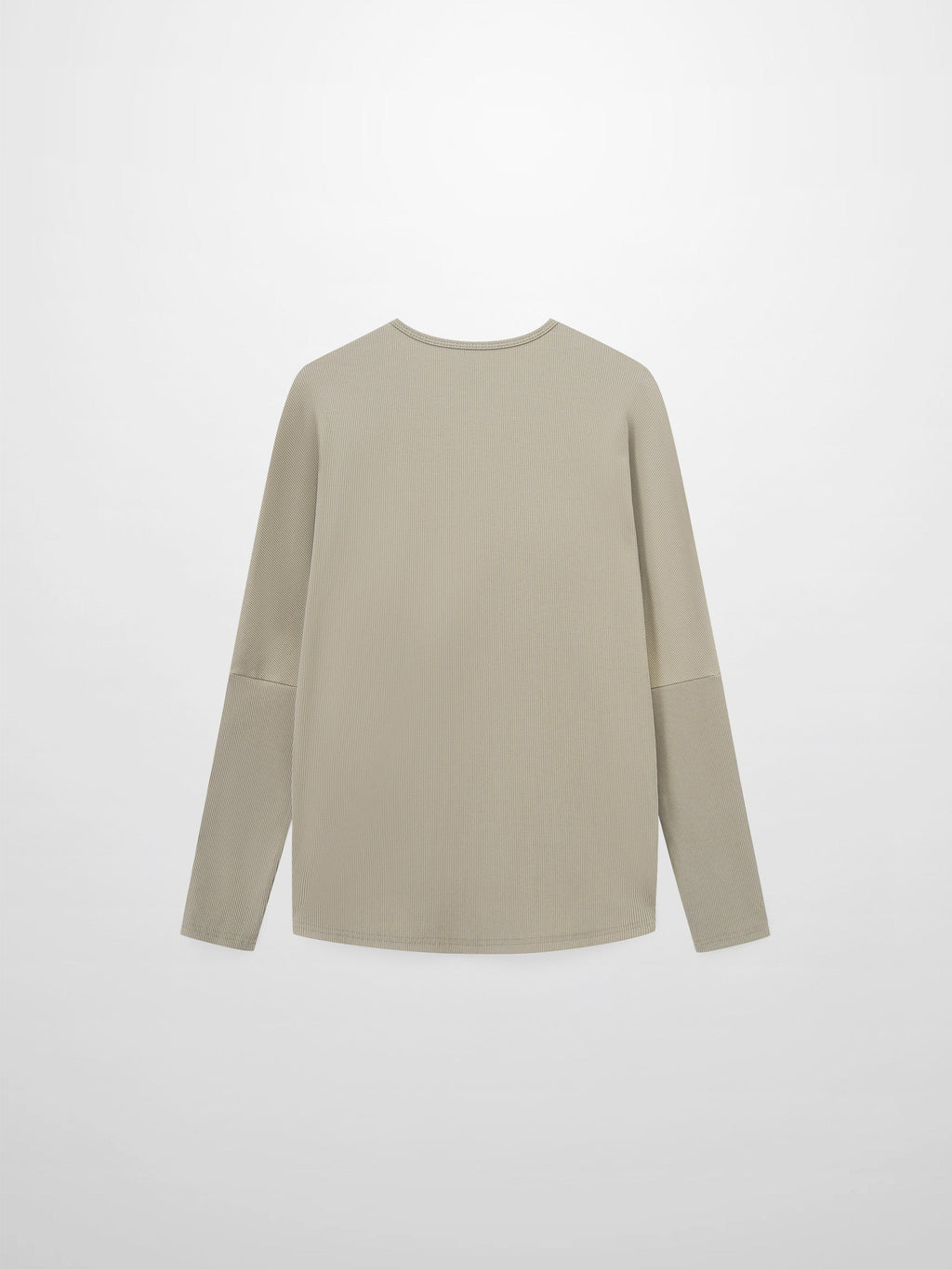 Crew Ribbed Dolman Sleeve Tee Muted Olive Loose Fit Casual Top-2