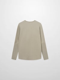 Crew Ribbed Dolman Sleeve Tee Muted Olive Loose Fit Casual Top-2