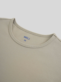Crew Ribbed Dolman Sleeve Tee Muted Olive Loose Fit Casual Top-3