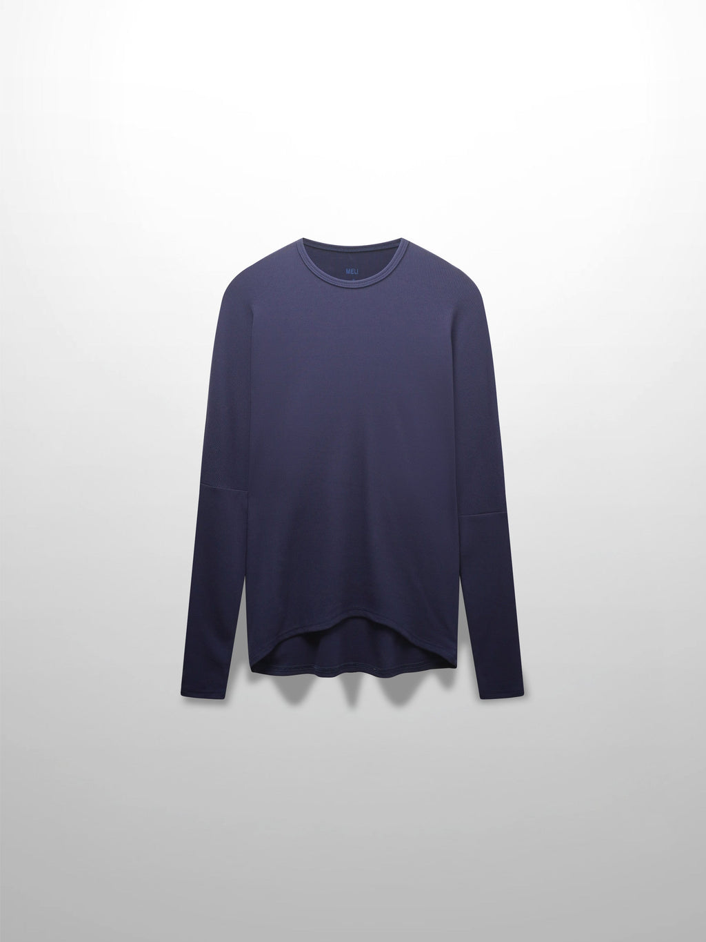 Crew Ribbed Dolman Tee Navy Comfortable Flattering Casual Top-2