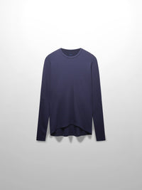 Crew Ribbed Dolman Tee Navy Comfortable Flattering Casual Top-2