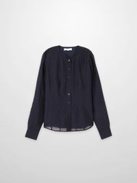 High V Neck Blouse Navy Elegant Office Top Versatile Dressy SS26 New Arrival-1